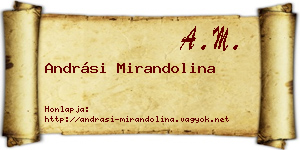 Andrási Mirandolina névjegykártya